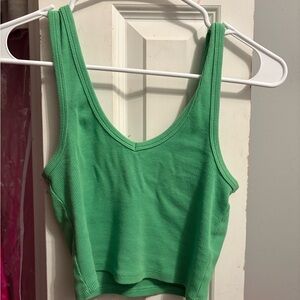 Green Ribbed Tank Top
